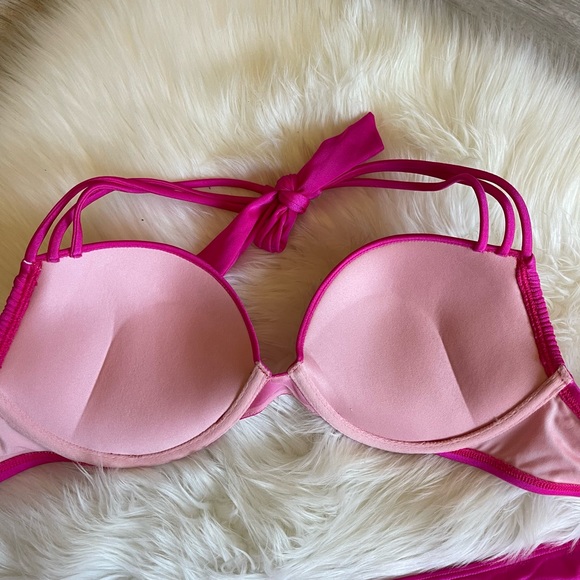 36B Vs Victoria’s Secret Bombshell Miraculous Adds-2 Cups Bikini Swim Hot Pink - Picture 7 of 11